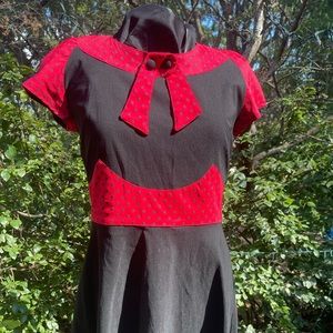 Hell bunny Vixen Black Red Polka Dot Pin Up Dress